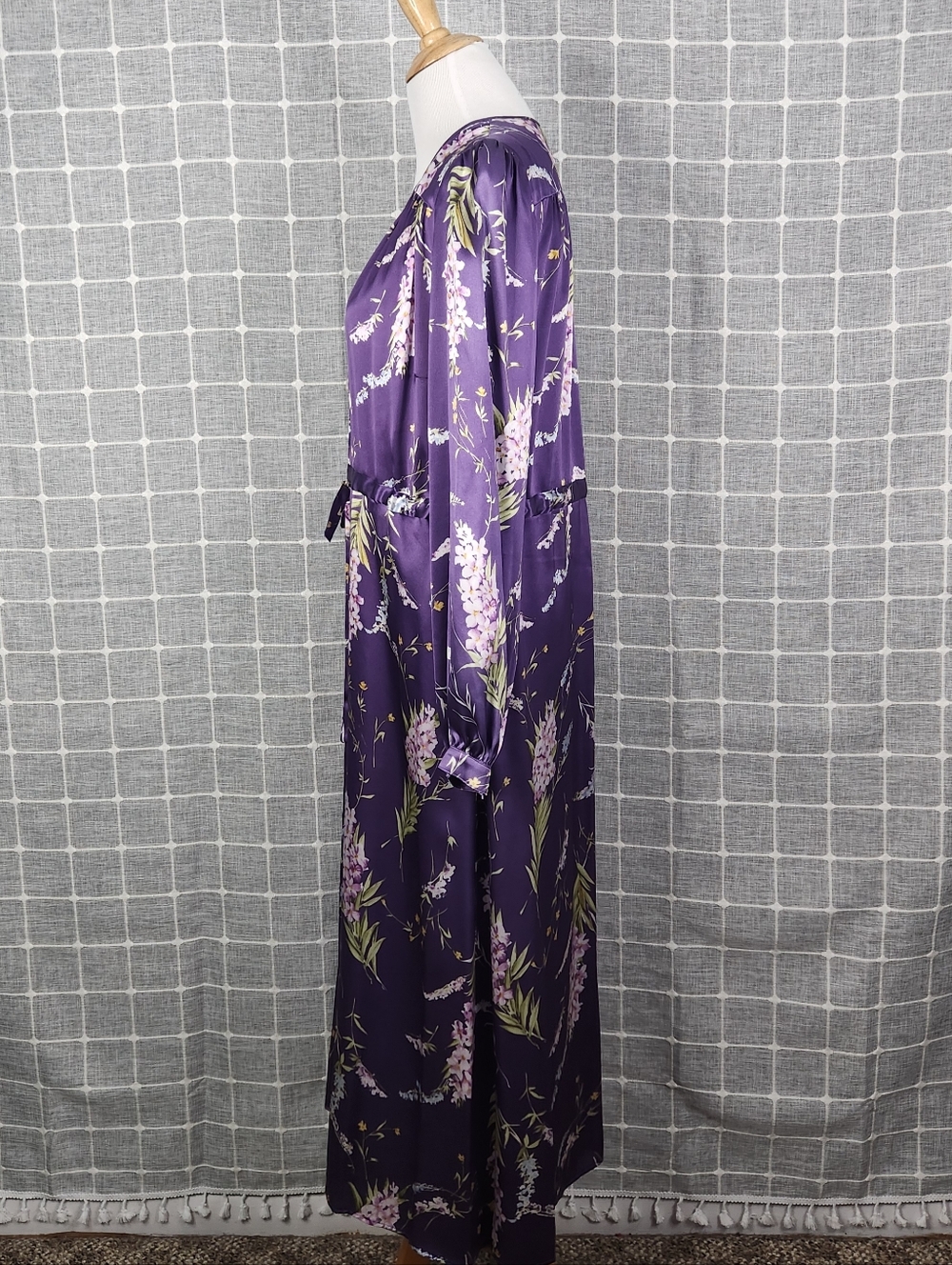 Emerson Fry Lavender Floral Silk Roses Dress - Picture 4 of 9